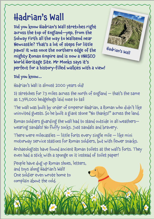 Mr Monks North-East England Children's Holiday Diary