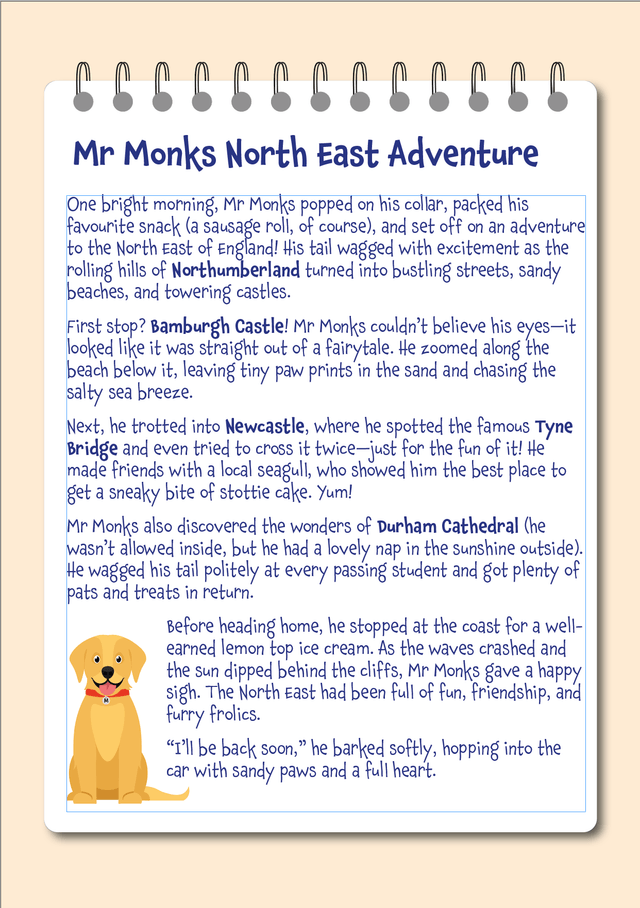 Mr Monks North-East England Children's Holiday Diary