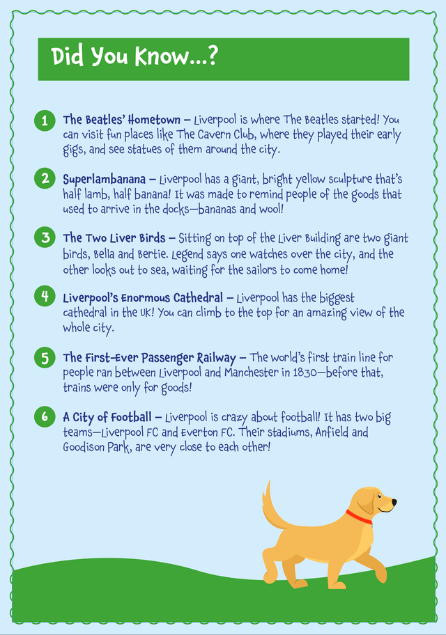 Mr Monks Children's Liverpool & Merseyside Holiday Diary