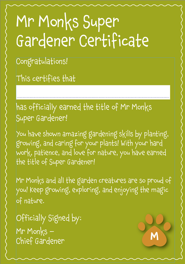 Mr Monks Garden Diary