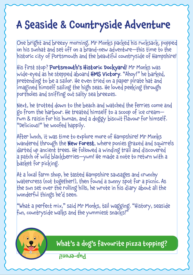 Mr Monks Portsmouth & Hampshire Children's Holiday Diary