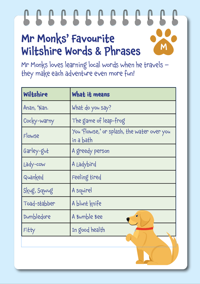 Mr Monks Wiltshire Children's Holiday Diary